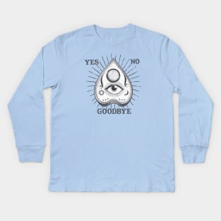 Yes No Goodbye Magic Ouija Vintage Planchette Design Kids Long Sleeve T-Shirt